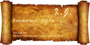 Kenderesi Júlia névjegykártya